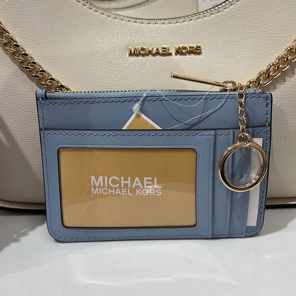 MICHAEL KORS SMALL TOP ZIP COINPOUCH WITH ID CARD CASE WALLET 
PALE BLUE
NWT - Picture 4 of 16